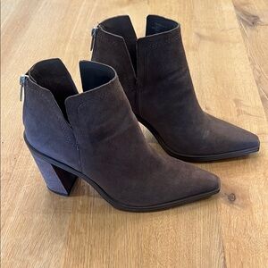 Vince Camuto Chocolate Brown Welland Block Heel Ankle Boots